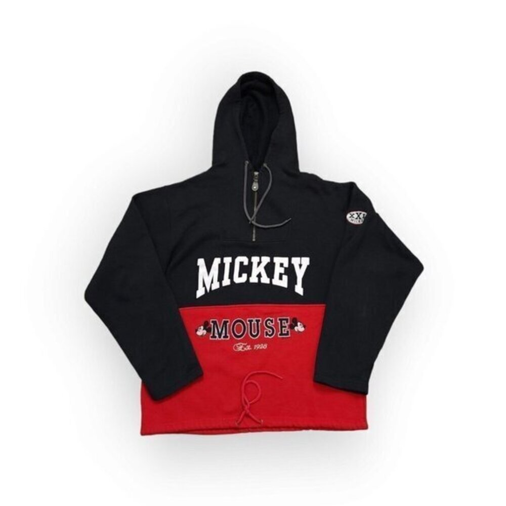 Vintage Mickey Mouse Unlimited Hoodie Velva Sheen Pullover Embroidered Men Large